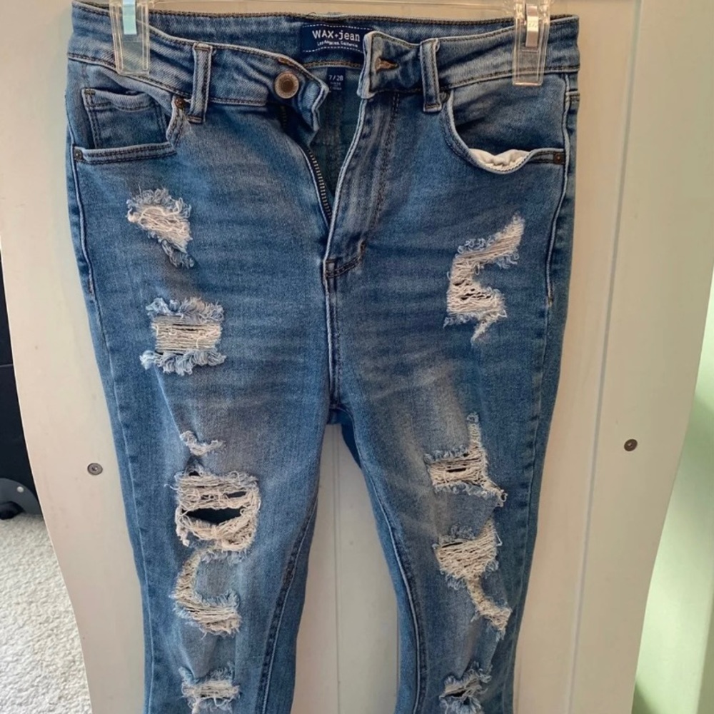 WAX Distressed Skinny Jeans